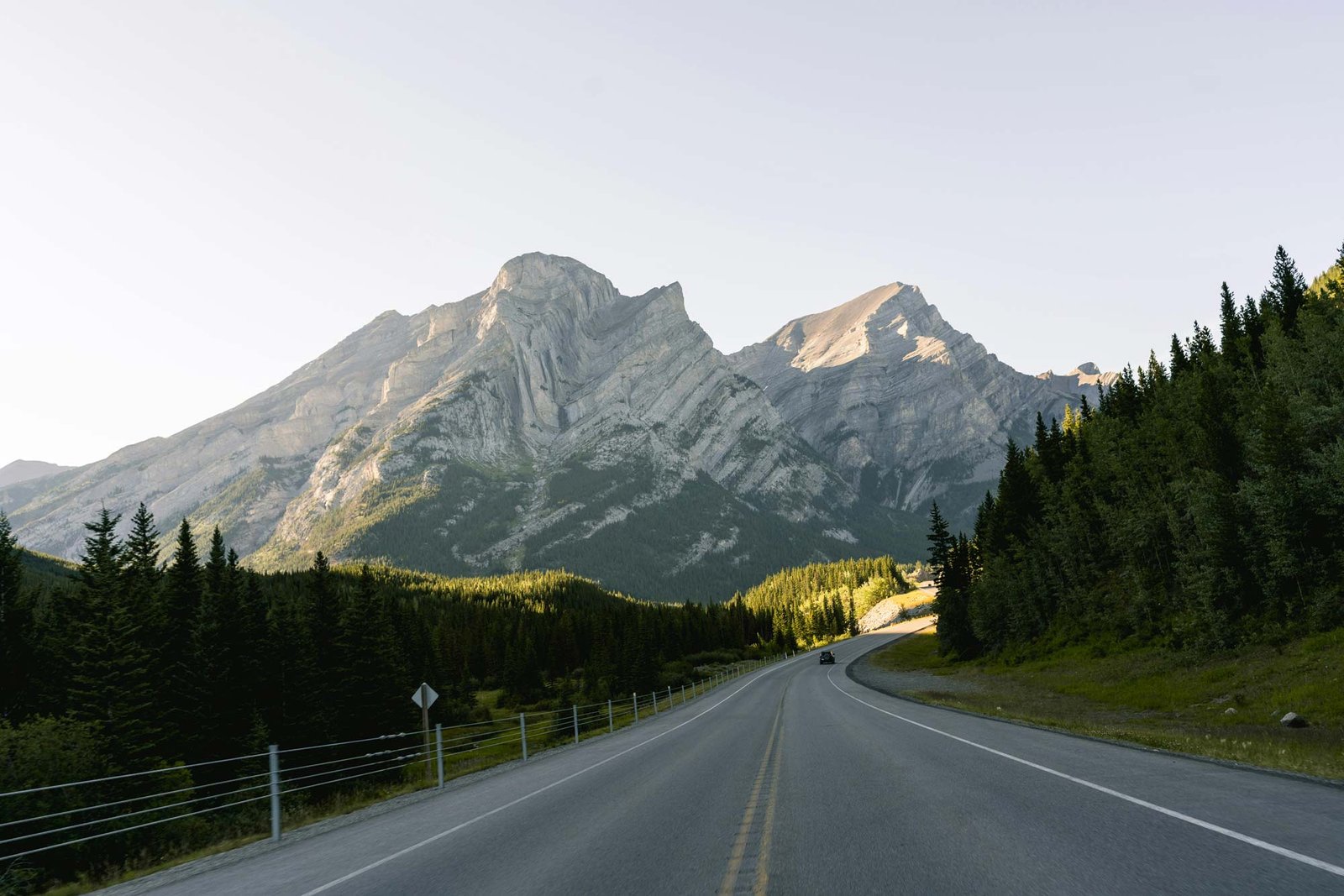 A highway in the middle of the mountains